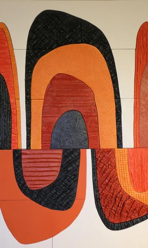 Vintage Painting in Lime, Clay, Plaster and Waxed Concrete by Véronique Lamothe