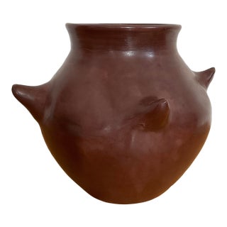 Moroccan Izuran Tadelakt Spiked Burgundy Vase For Sale