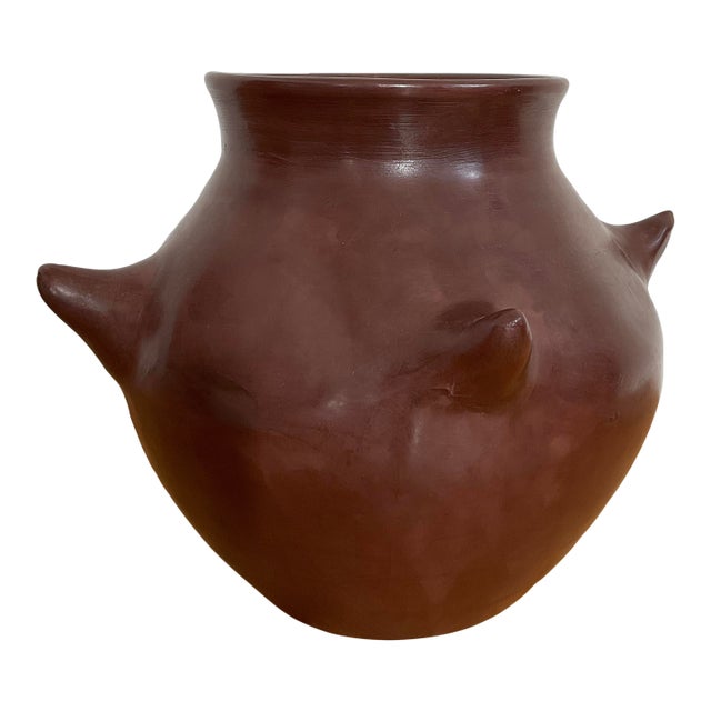 Moroccan Izuran Tadelakt Spiked Burgundy Vase For Sale