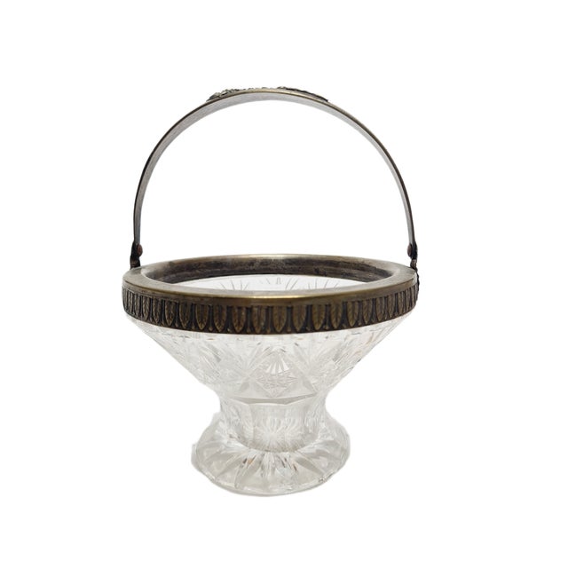 Art Deco Crystal Fruit Basket, Poland, 1930s For Sale - Image 10 of 12