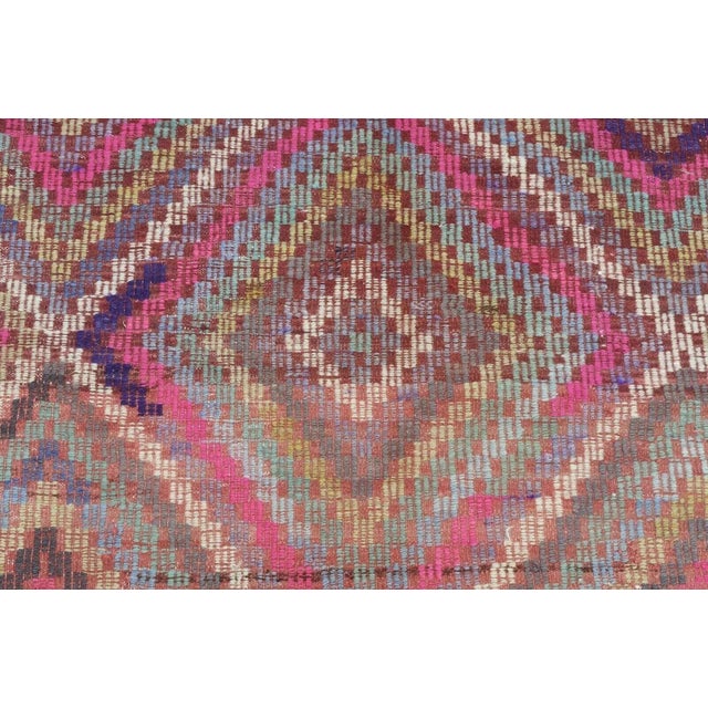 Textile Vintage Embroidered Kilim - 62" X 120" For Sale - Image 7 of 12