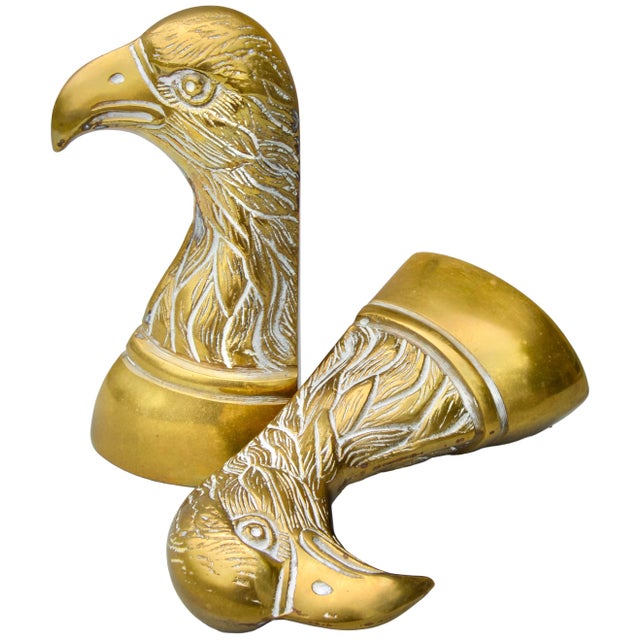 Mid 20th Century Handmade Americana Brass-Art Eagle Bookends- A Pair For Sale In New York - Image 6 of 8