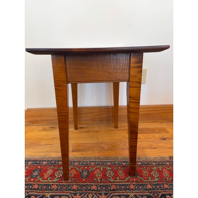 Pair of Tiger Maple End Tables For Sale - Image 4 of 8