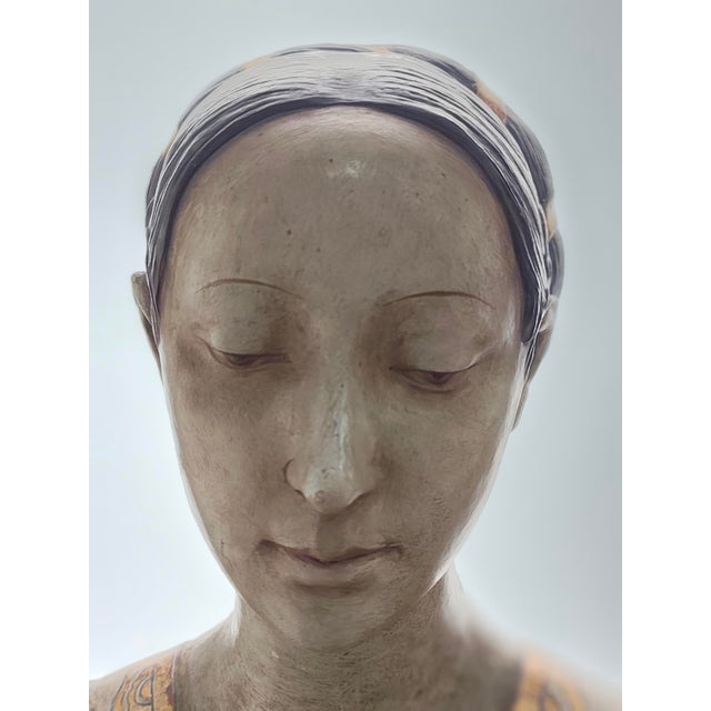 Hand Painted Figurative Statue, 1800s, Terracotta For Sale - Image 4 of 18