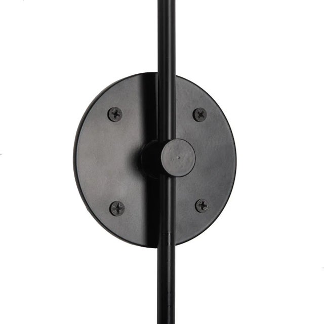 Mid Century Modern Lodi Wall Sconce - Matte Black & Walnut, Plug-In For Sale In Los Angeles - Image 6 of 11