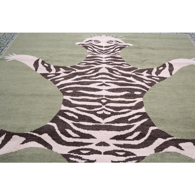 Art Deco Art Deco Hand Knotted Wool Rug, 9'x12' For Sale - Image 3 of 5