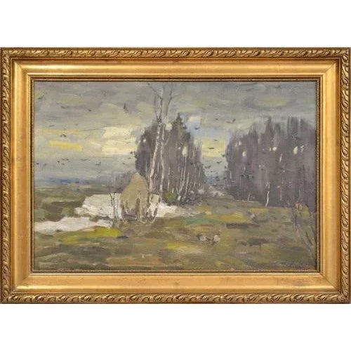 Gray Day, Oil on Board, 20th Century For Sale - Image 4 of 4