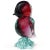 Beautiful vintage Murano hand blown Sommerso light sky blue over deep red Italian art glass bird figure on rock base....