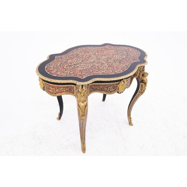 Mid-19th Century Boulle Table, France, in Restored conditions. Designed before 1890