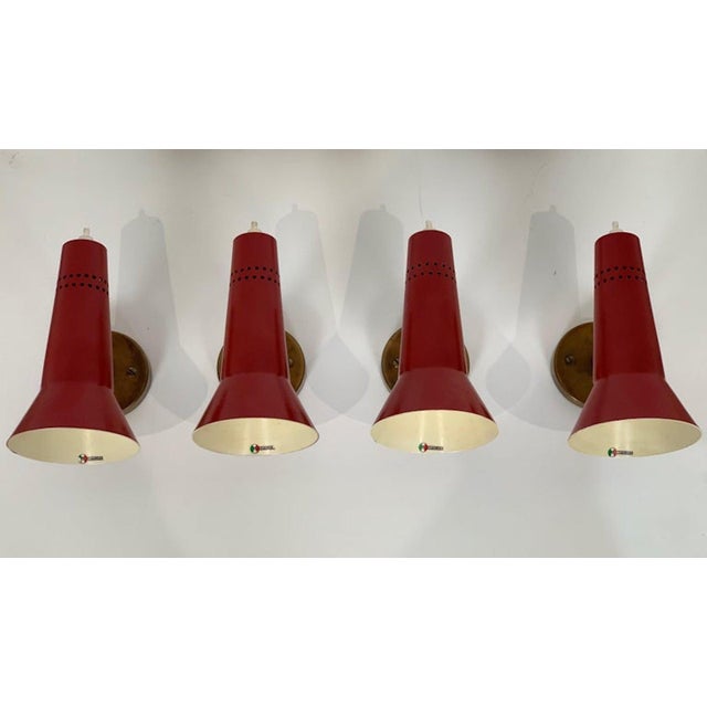 Mid-Century Modern Wall Lamps by Arteluce, 1950, Set of 4 For Sale - Image 3 of 12