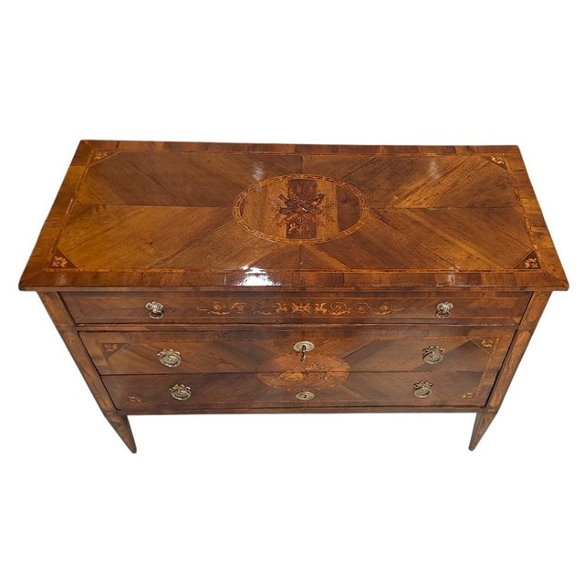 Antique Inlaid Chest of Drawers, 1800s For Sale - Image 6 of 11