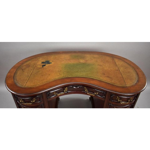 Victorian Mahogany Kidney Shaped Desk, 1870 For Sale - Image 6 of 12