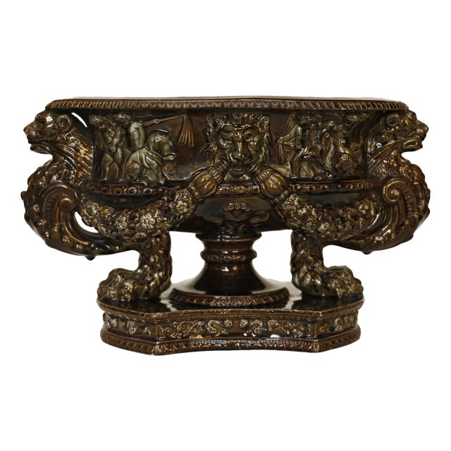 Historicist Ceramic Ceremonial Bowl For Sale