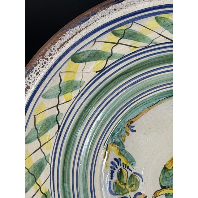 Spanish Triana Lebrillo Ceramic Plate with Painted Deer, 1940s For Sale - Image 9 of 11