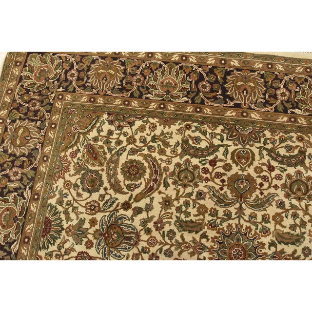 Agra Rug 8'3'' X 10'4'' Ivory Wool Traditional Hand-Knotted Oriental Carpet For Sale In Philadelphia - Image 6 of 12