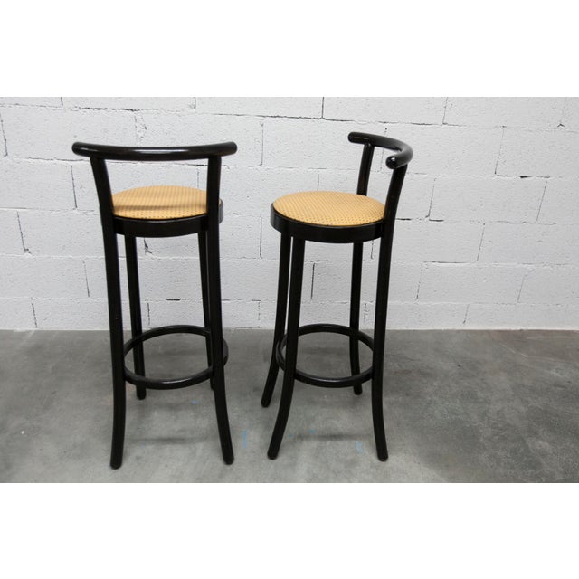 Dialog Stools in Black, Yellow and Blue Imitation Leather from Baumann, 1990, Set of 2 For Sale - Image 18 of 18
