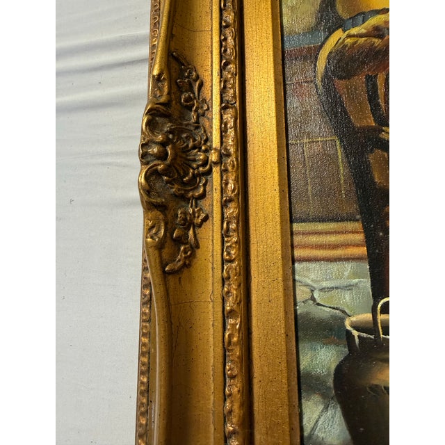 1930s Victorian Oil Painting Signed After Eugenio Zampighi by M.Blanco 22x26 For Sale In Atlanta - Image 6 of 9