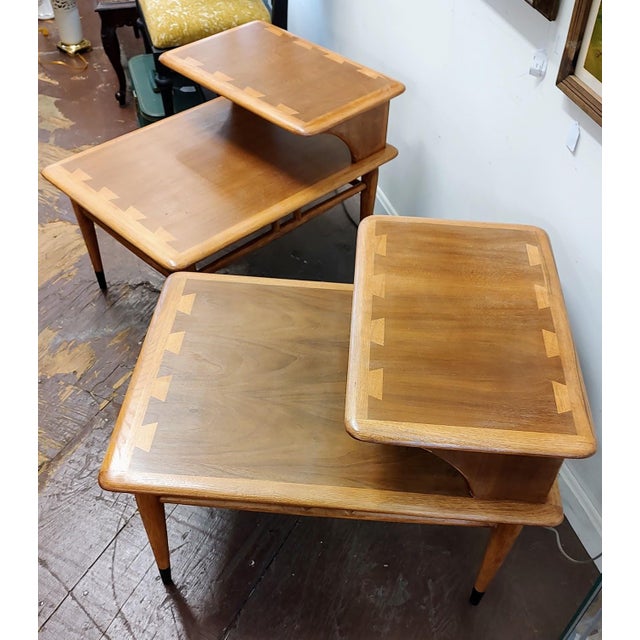 Mid-Century Modern 1960s Pair of Lane Acclaim Two Tiered End Tables For Sale - Image 3 of 9