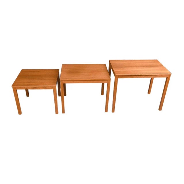Mid-Century Modern 1970s Danish Mid Century Modern Teak Nesting Tables - Set of 3 For Sale - Image 3 of 11