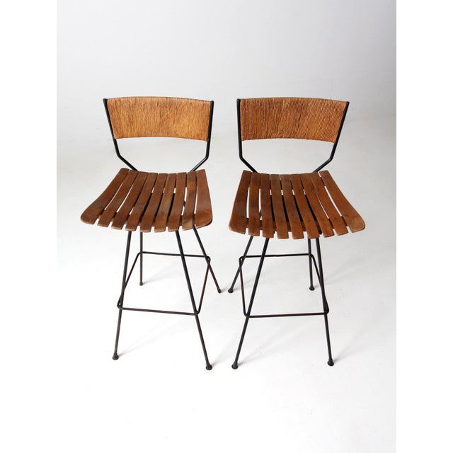 Mid-Century Stools Pair For Sale - Image 9 of 17