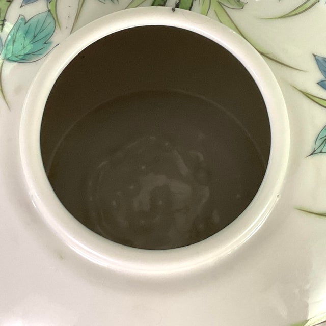 Vintage L J Japan, Hand Painted Peonies on Porcelain Globular Vase For Sale - Image 4 of 8