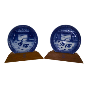 1960’s Vintage Royal Copenhagen Set of 2 1969 Plates of the Year