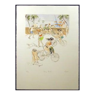 William Papas "Spring Break" Sn Hand Colored Etching Artwork Make an Offer For Sale