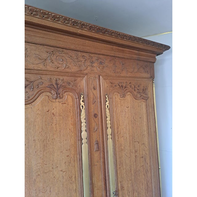 Normandy Oak Marriage Armoire, 1860 For Sale - Image 6 of 11