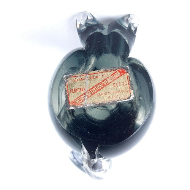 Vintage Gray and Clear Murano Glass Dog Sculpture For Sale - Image 3 of 11