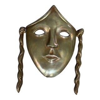Sarreid, Ltd. Brass Decorative Mask For Sale