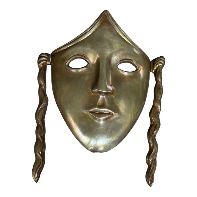 Sarreid, Ltd. Brass Decorative Mask For Sale