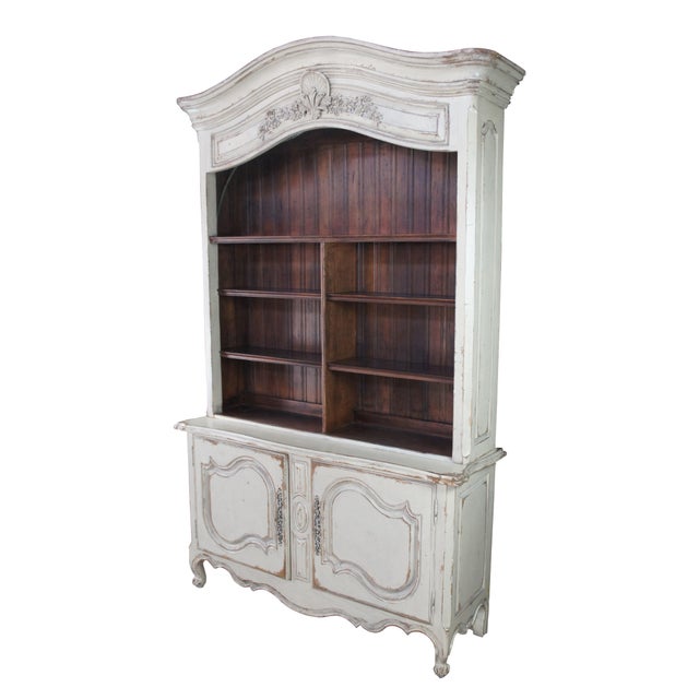 2 Available. A very large and impressive vintage Habersham Plantation Corporation Bourgogne hutch bookcase / curio...