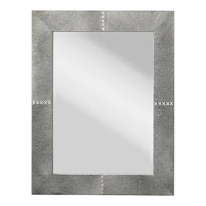 Jamie Young Cross Stitch Rectangle Mirror in Grey