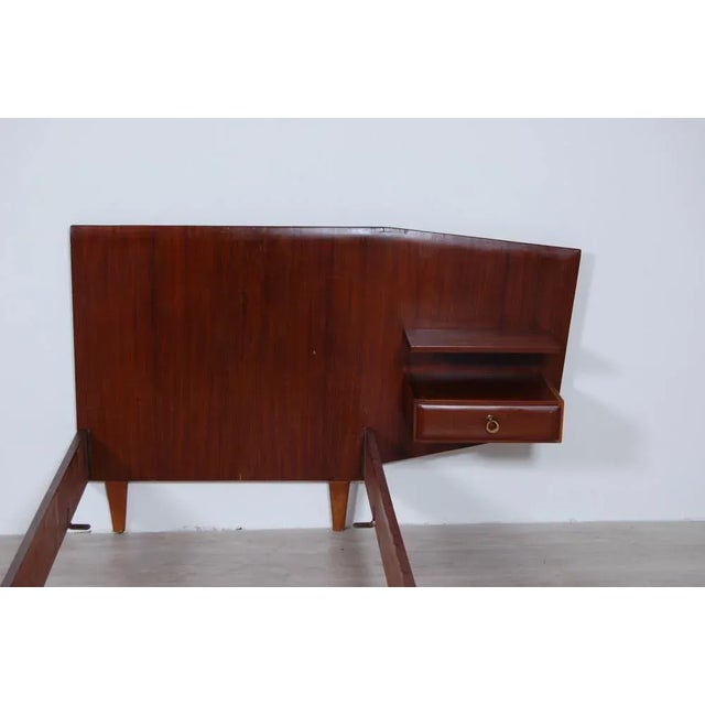 Wood Set of Single Bed Structure with Bedside Table, 1950s For Sale - Image 7 of 12