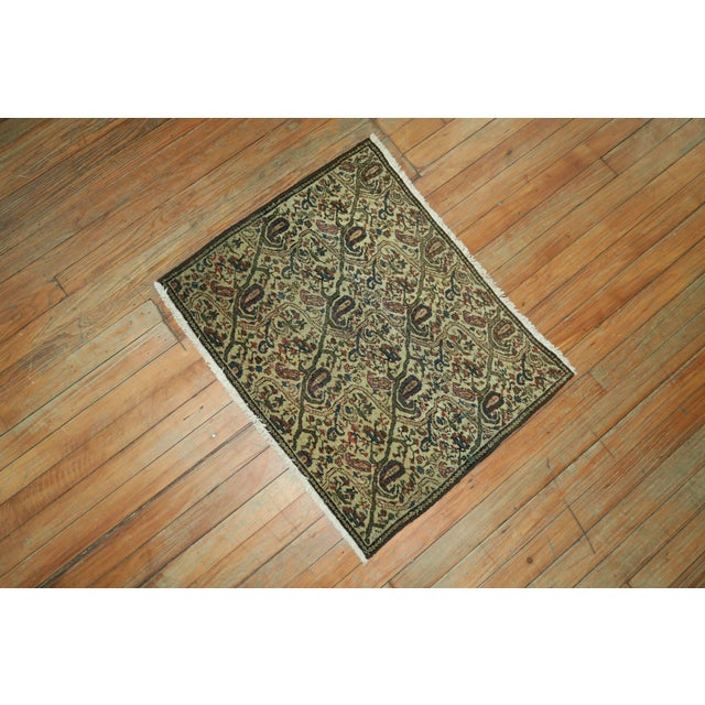 Textile Early 20th Century Zabihi Collection Persian Square Mini Rug - 1'10" x 2'4" For Sale - Image 7 of 7