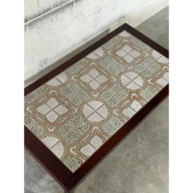 Rosewood Rectangular Coffee Table With Ceramic Tile Top Vintage Mid-Century Modern 1960s For Sale - Image 10 of 10