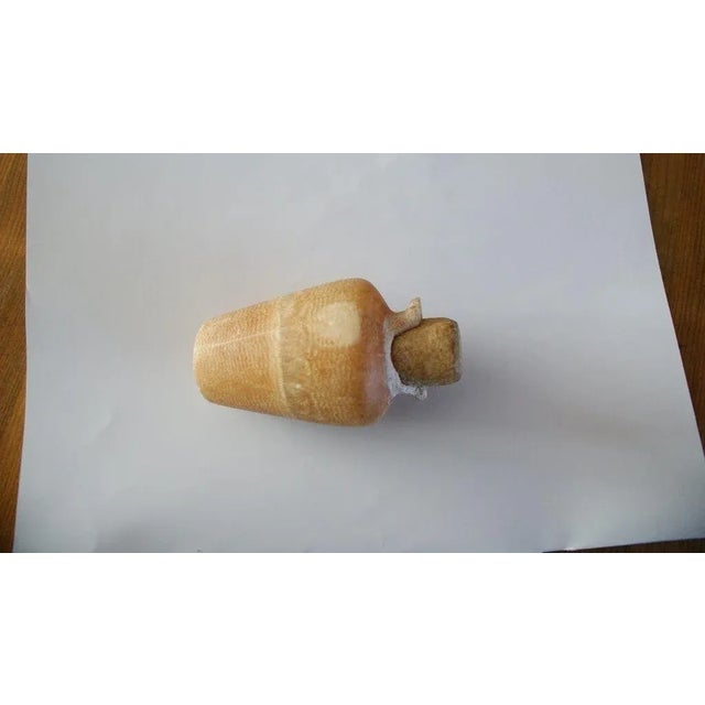 19th Century 19th C Egyptian Artisan Revival Beige Marble Flask – 1 Pc For Sale - Image 5 of 9