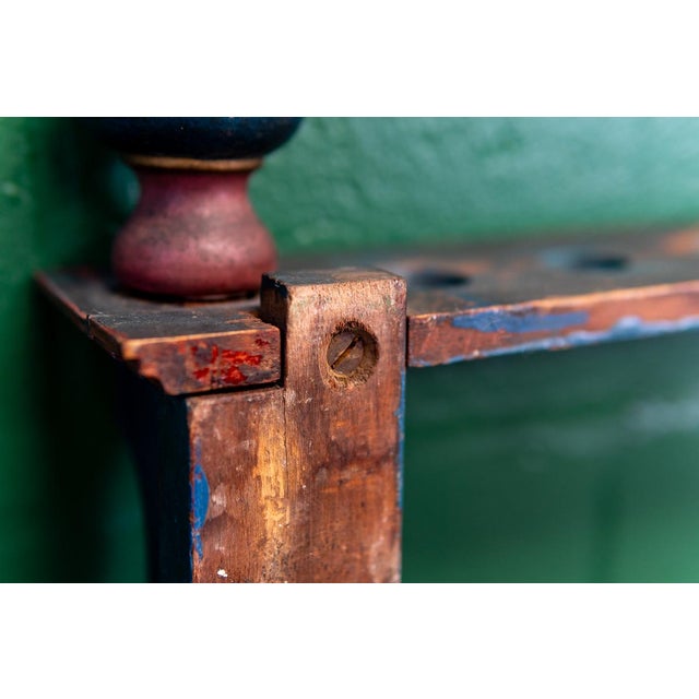 Incredibly Unique American 19th Century Painted Pool | Billiard | Snooker Cue Rack For Sale - Image 11 of 16