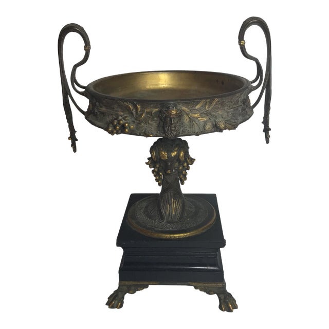 Antique French Bronze Compote For Sale