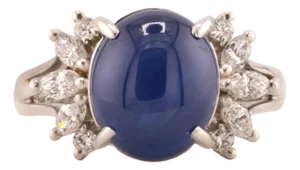 Late 20th Century Platinum Star Sapphire Ring, Size 5