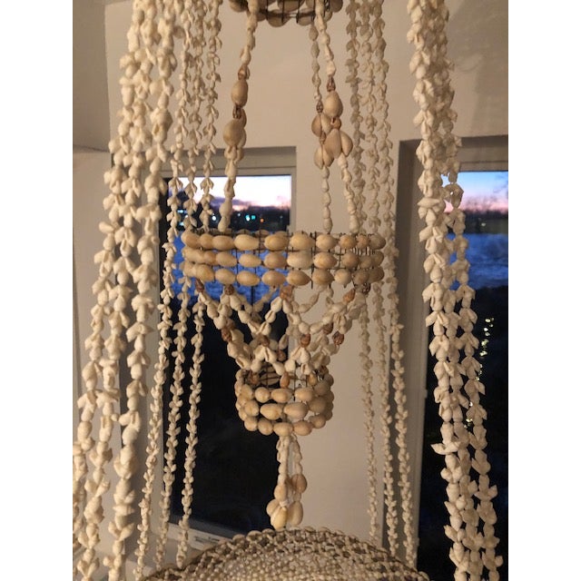 1970s Large Vintage Seashell Chandelier / Hanging Plant Hanger - Boho Chic For Sale In New York - Image 6 of 9