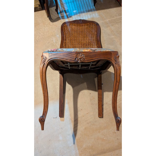 1920s 1920s French Louis XV Style Set of Four (4) Cane Back Dining Chairs For Sale - Image 5 of 15
