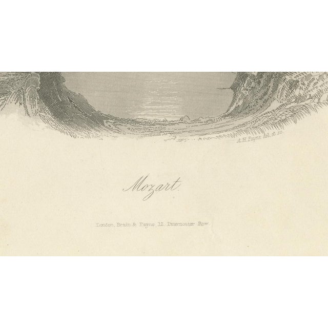 A. H. Payne, Classical Portrait of Wolfgang Amadeus Mozart, Engraving, 1850 For Sale - Image 6 of 9