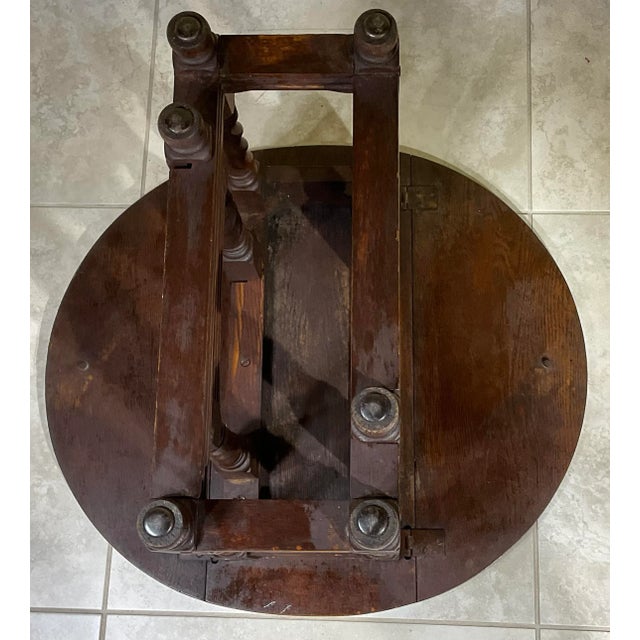 Coffee 1960s Low Oak Drop Leaf Tea Table For Sale - Image 8 of 10