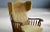 Danish Modern 1950s Highback Lounge Wing Chair With Wooden Armrests For Sale - Image 4 of 8