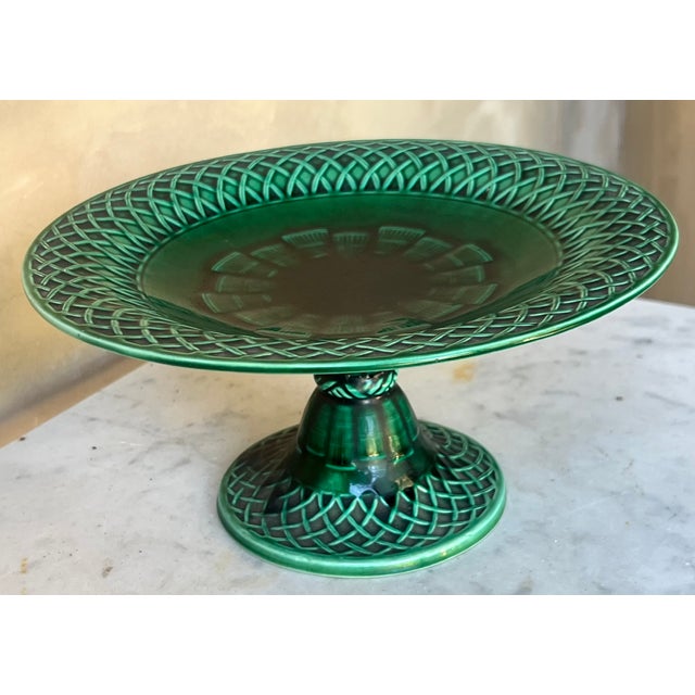Minton English Majolica Footed Compote, C. 1860 For Sale - Image 11 of 13