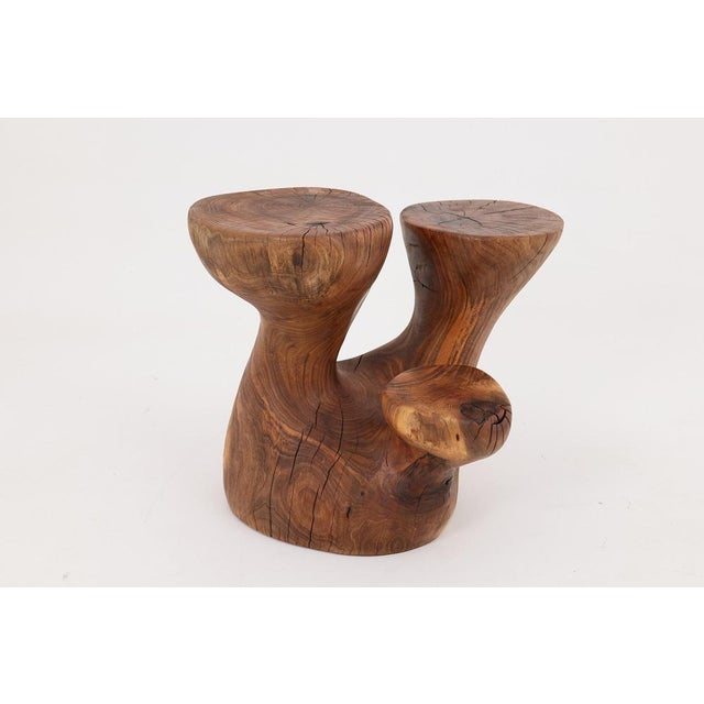 Walnut Wood Sculptural Side Table by Logniture For Sale - Image 13 of 14