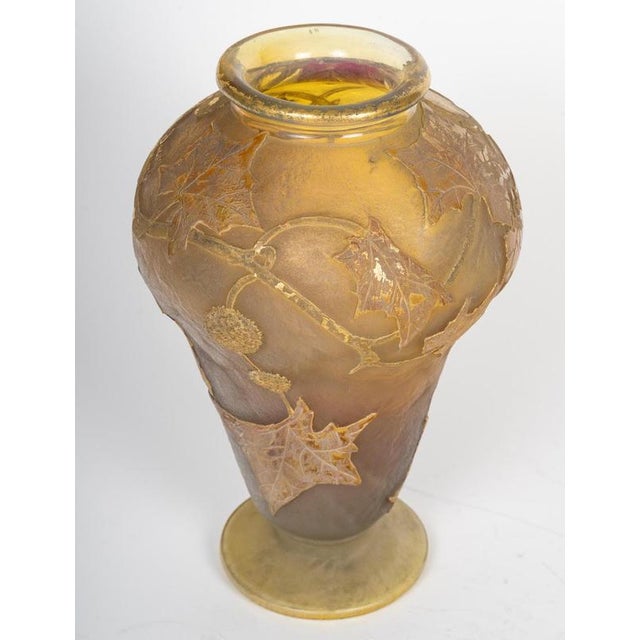 1900 - 1909 Antique Art Nouveau Nancy Pâte De Verre Vase from Daum, 1900 For Sale - Image 5 of 9