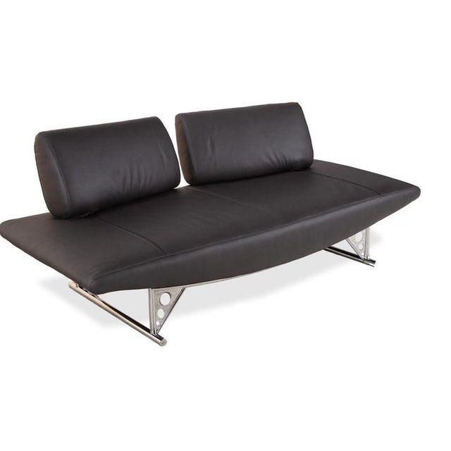 Modern Vegan Leather Cirrus 3-Seater Sofa in Black Upholstery from Cor For Sale - Image 3 of 14