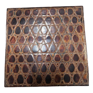 Honeycomb Pattern Lacquer Box 9x9x3.5" For Sale